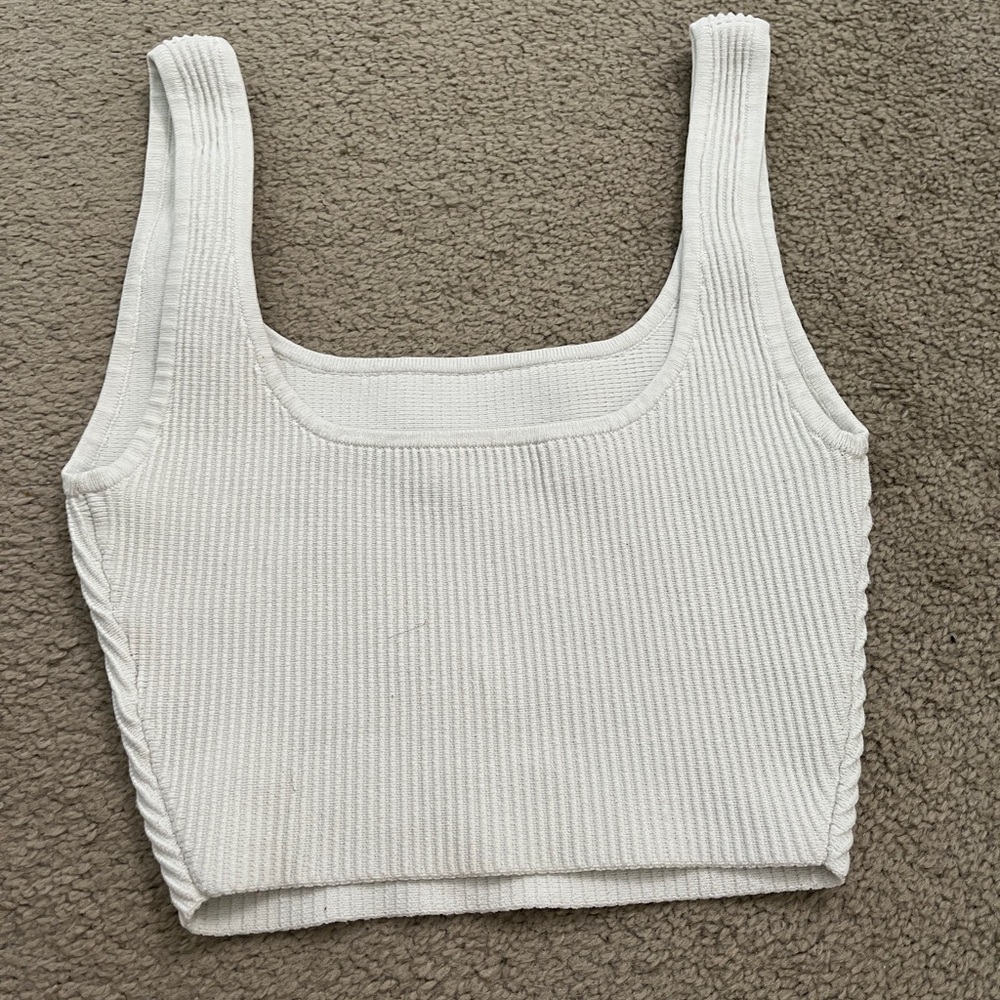 Babaton Ivory Ribbed Tank Top